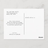 シンプル書道素朴ありがとう ポストカード (裏面)