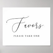 シンプル書道素朴結婚式の引き出物標識 ポスター (正面)