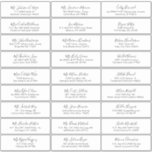 シンプル書道結婚のゲストラベル シール<br><div class="desc">書道モダンレタリングのエレガントなウェディングシンプルゲストラベル。27名のゲストの名前とアドレスをすべてカスタマイズする。</div>