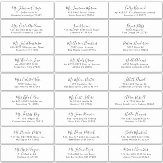 シンプル書道結婚のゲストラベル シール (正面)