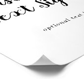 シンプル書道結婚の文字カスタム標識 ポスター (角)