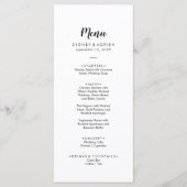 シンプル書道結婚の晩餐会 メニュー (正面)