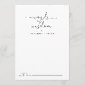 シンプル書道結婚の英知の言葉 アドバイスカード (正面)