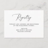 シンプル書道結婚ギフト登録証 エンクロージャーカード (正面)