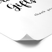 シンプル書道結婚式のカードとギフトサイン ポスター (角)