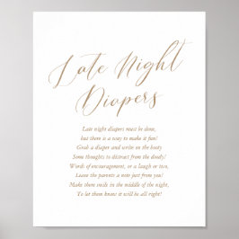 シンプル書道赤ちゃんシャワー深夜おむつ ポスター