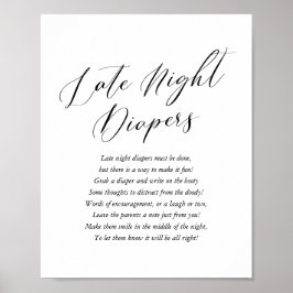 シンプル書道赤ちゃんシャワー深夜おむつ ポスター