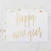 シンプル書道金ゴールド「新年おめでとう シーズンカード (正面/裏面)