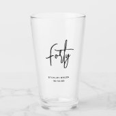 シンプル書道黒番40歳の誕生日 タンブラーグラス (正面)