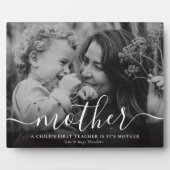 シンプル書道「母」形容姿の写真 フォトプラーク (正面)