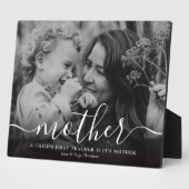 シンプル書道「母」形容姿の写真 フォトプラーク (側面)