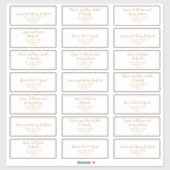 シンプル書道│金ゴールド住所 シール (シート)