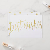 シンプル書金ゴールド最高の願い カード (正面/裏面インサイチュ)