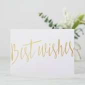 シンプル書金ゴールド最高の願い カード (スタンド正面)