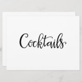 シンプル書 |カクテル披露宴標識 (正面/裏面)