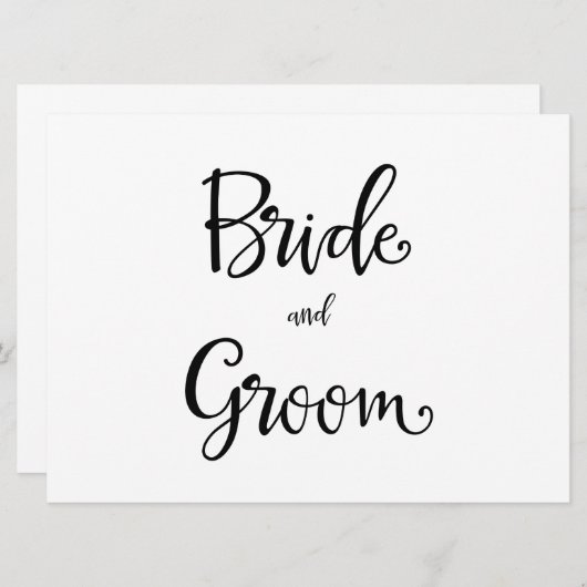 シンプル書 |新郎新婦結婚のサイン (正面/裏面)