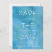 シンプル書 |水彩日付カードを保存 セーブザデート (正面)