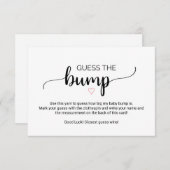 シンプル書 | Pink Guess the Bump Game Card 招待状 (正面/裏面)