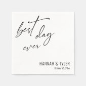 シンプル最高のエレガントデイエバ結婚ス スタンダードカクテルナプキン (正面)