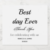 シンプル最高のカスタムデイエバー婚約パーティ スパークリングワインラベル (シングルラベル)