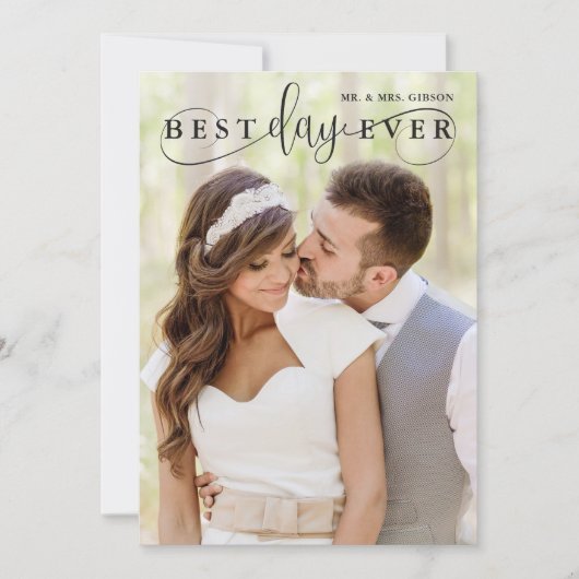 シンプル最高のスタイリッシュDay Ever写真サンキューカード サンキューカード (正面)