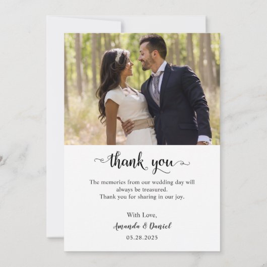 シンプル最高のスタイリッシュDay Ever写真サンキューカード サンキューカード (裏面)