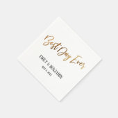 シンプル最高のデイエバーフェイクゴールドフォイルタイポグラフィ スタンダードカクテルナプキン (角)