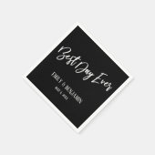 シンプル最高のデイエバ結婚ーのタイポグラフィブラック スタンダードカクテルナプキン (角)