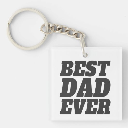 シンプル最高のパパEVER父の日 |キーチェーン キーホルダー (正面)