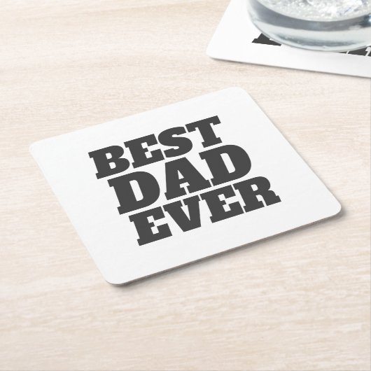 シンプル最高のパパEVER父の日 |コースター スクエアペーパーコースター (アングル)