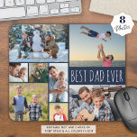 シンプル最高のパパEVER 8 Photo Collage Navy Blue マウスパッド<br><div class="desc">パパ用の独自のパーソナライズされた簡単カラーのフォトマウスパッドを作成します最高のEVERこの写真をアップロードするフォトコラージュテンプレートは、文字と背景色の選択で幅広い種類の写真の対象に対応する水平と垂直の両方の様々な形状とサイズの8つのを備えている(ネイビーブルーの背景にに白文字)。アシスタンス：救済デザインの変更やカスタマイズ、色の変更や別の製品へのデザインの転送に関しては、下のZazzleチャットメッセージタブを介してデザイザBEFORE ORDERINGまたは電子メールmakeitaboutyoustore@gmail.comを介して。</div>
