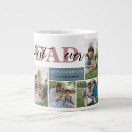 シンプル最高のパパEver Faters Dayパパ4写真 ジャンボコーヒーマグカップ