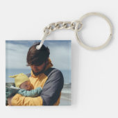 シンプル最高のパパEver Father's Day写真 キーホルダー (裏面)