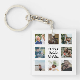 シンプル最高のパパEver Photo Collage Father's Day キーホルダー