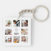 シンプル最高のパパEver Photo Collage Father's Day キーホルダー (裏面)