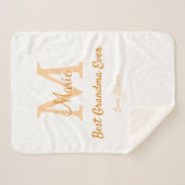 シンプル最高のミニマルGranda ever orange monogram シェルパブランケット (正面(横))