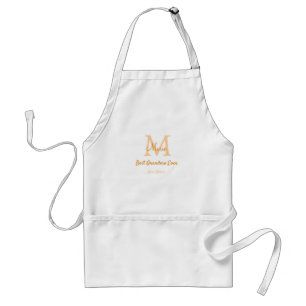シンプル最高のミニマルGranda ever orange monogram スタンダードエプロン