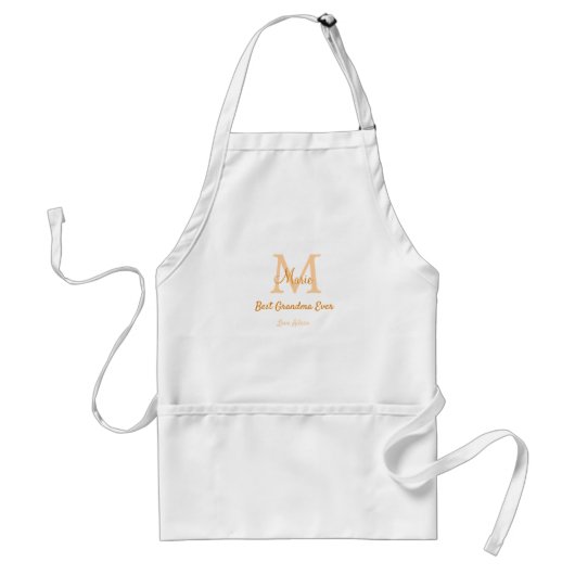 シンプル最高のミニマルGranda ever orange monogram スタンダードエプロン (正面)