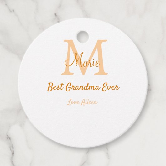 シンプル最高のミニマルGranda ever orange monogram フェイバータグ (正面)