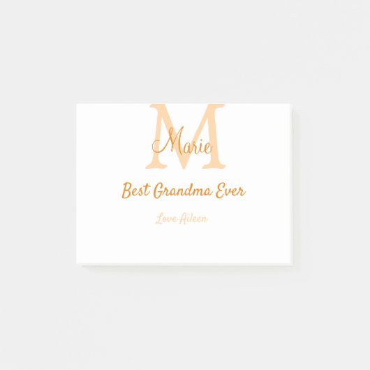シンプル最高のミニマルGranda ever orange monogram ポストイット (正面)