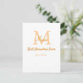 シンプル最高のミニマルGranda ever orange monogram ポストカード (スタンド正面)