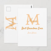 シンプル最高のミニマルGranda ever orange monogram ポストカード (正面/裏面)
