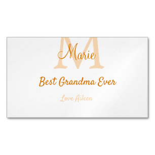 シンプル最高のミニマルGranda ever orange monogram マグネット名刺