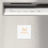 シンプル最高のミニマルGranda ever orange monogram マグネット (インサイチュ (食洗機))