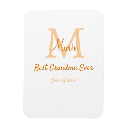 シンプル最高のミニマルGranda ever orange monogram マグネット (縦)
