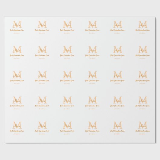 シンプル最高のミニマルGranda ever orange monogram ラッピングペーパー (フラット)