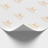 シンプル最高のミニマルGranda ever orange monogram ラッピングペーパー (角)