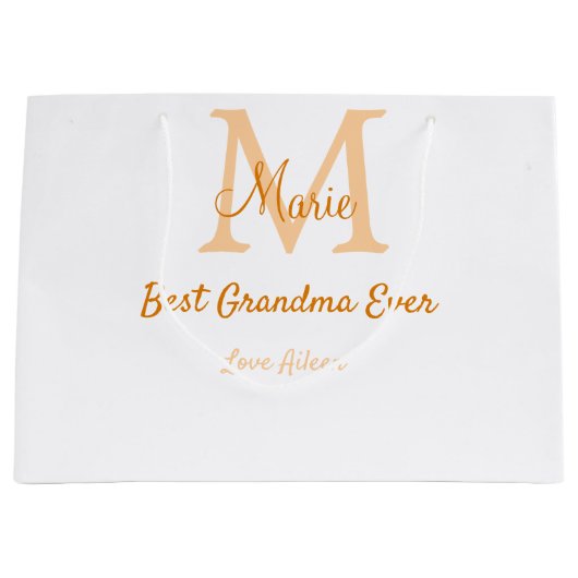 シンプル最高のミニマルGranda ever orange monogram ラージペーパーバッグ (正面)