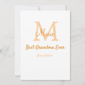 シンプル最高のミニマルGranda ever orange monogram 招待状 (裏面)