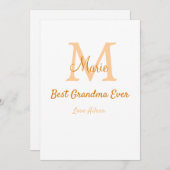 シンプル最高のミニマルGranda ever orange monogram 招待状 (正面/裏面)